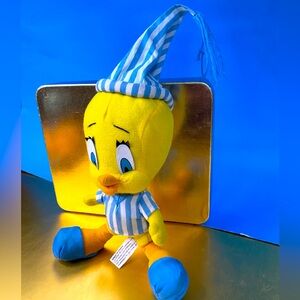 Warner Bros Looney Tunes VTG 80’s Night Time Tweety Bird Wearing Striped Pajamas